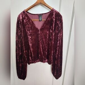 Wrangler Retro Mull Wine Velvet Top size small